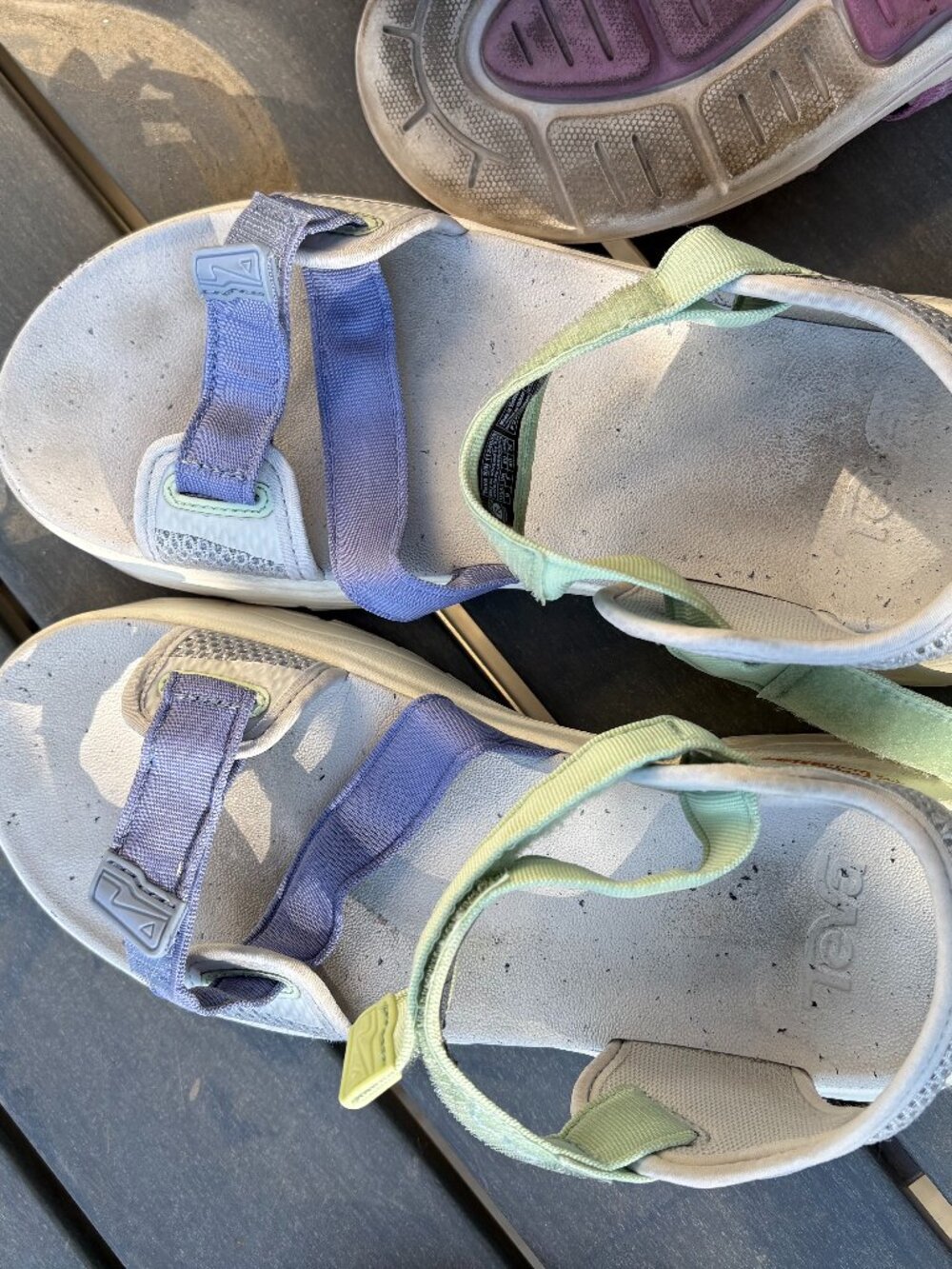Teva blue and green sandals